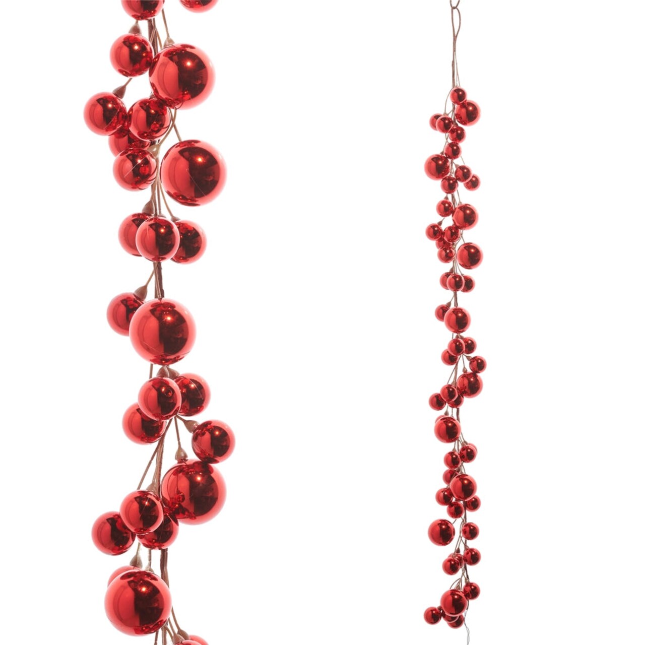 48" Red Shiny Ball Christmas Garland – Ornament Garland for Holiday Decorating